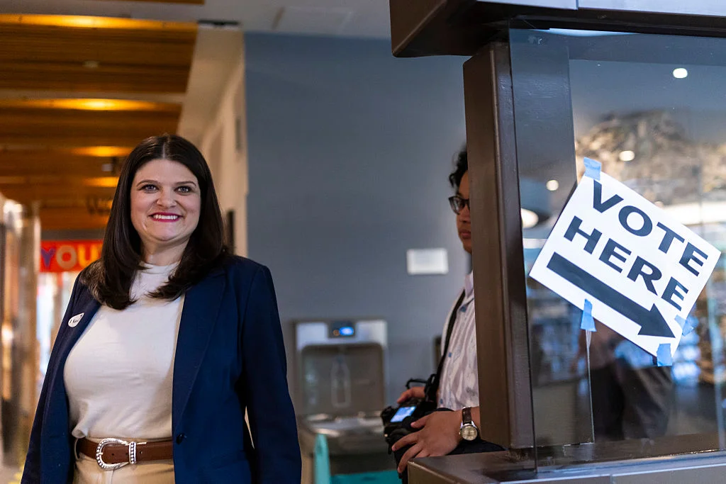 Haley Stevens casting her ballot on Tuesday (Photo by Finn Gomez/Getty Images) GettyImages-2289069078.jpg